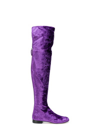 Alberta Ferretti Thigh Length Velvet Boots