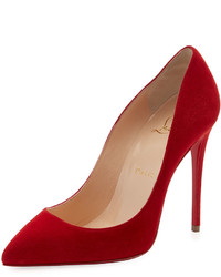 Christian Louboutin Pigalle Follies Suede Red Sole Pump