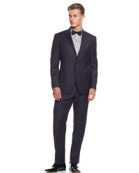 Tallia Burgundy Solid Slim Fit Suit