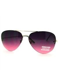 106Shades Fashion Rimless Aviator Sunglasses Purple