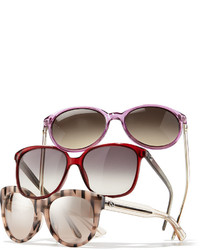 Gucci Round Transparent Plastic Sunglasses Violet