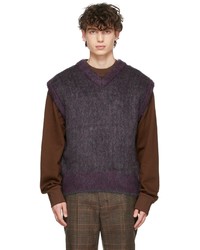 Dark Purple Sweater Vests for Men | Lookastic