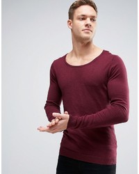 Asos Scoop Neck Sweater In Muscle Fit
