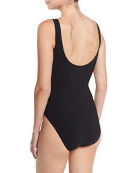 Karla Colletto Entwined Lace Up One Piece Swimsuit