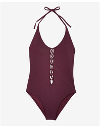 Express Lace Up One Piece Swimsuit
