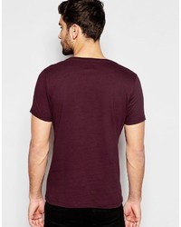 Asos T Shirt With Scoop Neck In Purple