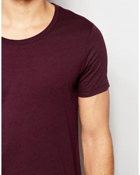 Asos T Shirt With Scoop Neck In Purple