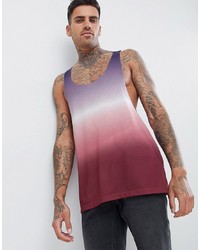 ASOS DESIGN Extreme Racer Back Vest With Ombre Dip Dye In Pink