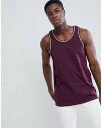 ASOS DESIGN Relaxed Vest With Tipping In Red