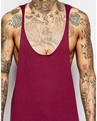 Asos Tank With Extreme Racer Back And Raw Edges In Purple