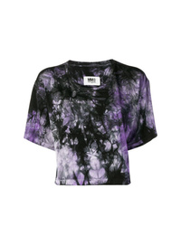 Dark Purple Tie-Dye Crew-neck T-shirt