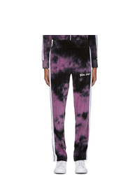 Palm Angels Black And Purple Chenille Tie Dye Lounge Pants