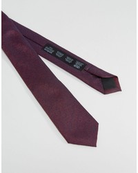 Asos Textured Tie In Burgundy