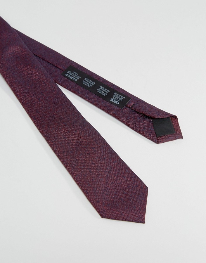 Asos Textured Tie In Burgundy, $13 | Asos | Lookastic