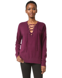 Dark Purple V-neck Sweater