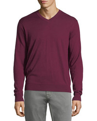 Neiman Marcus Cashmere Silk V Neck Sweater