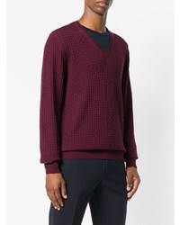 Etro V Neck Textured Sweater