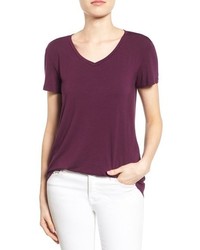 Dark Purple V-neck T-shirt