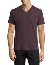 dark purple v neck t shirt