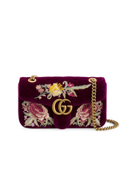 Gucci Gg Marmont Embroidered Shoulder Bag