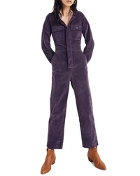 Dark Purple Velvet Jumpsuit