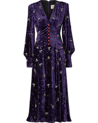 Dark Purple Velvet Midi Dress