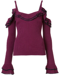Dark Purple Velvet Sweater