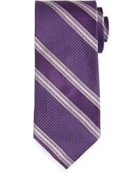 Neiman Marcus Striped Textured Tie Purple
