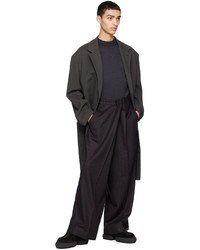 Hed Mayner Black Front Fold Trousers