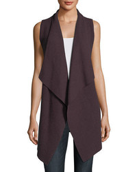 Neiman Marcus Cashmere Collection Variegated Ribbed Cashmere Vest