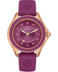 Michele Cape Topaz Watch With Silicone Strap Berry