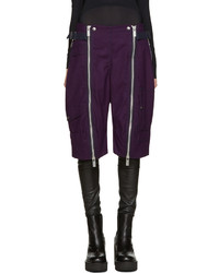 Dark Purple Wool Shorts