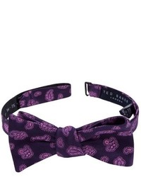 Dark Purple Woven Silk Bow-tie