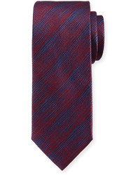 Brioni Striated Woven Silk Tie Red