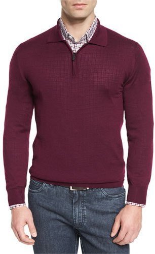 burgundy polo sweater