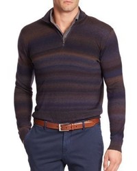 Isaia Half Zip Italian Cashmere Sweater