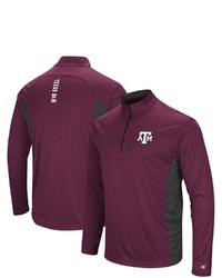 Colosseum Heathered Maroonblack Texas A M Aggies Audible Windshirt Quarter Zip Pullover Jacket