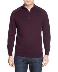 Bugatchi Merino Wool Quarter Zip Sweater