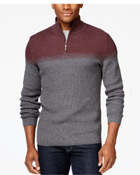 Tasso Elba Textured Quarter Zip Sweater Only At Macys