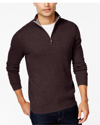 Tasso Elba Textured Quarter Zip Sweater Only At Macys
