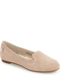 Embellished Suede Ballerina Shoes