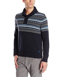 Fair Isle Shawl-Neck Sweater