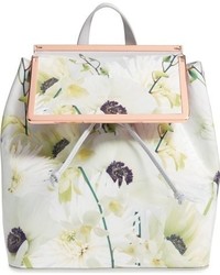 Floral Leather Backpack