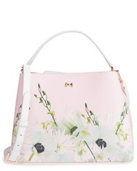 Floral Leather Tote Bag