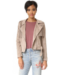 Fringe Suede Biker Jacket