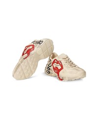 Gucci Rhyton Sneaker With Mouth Print