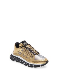 Versace Trigrecca Glitter Sneaker In Gold Multicolor At Nordstrom
