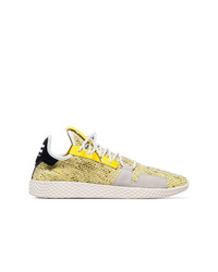 Adidas By Pharrell Williams Yellow White And Grey X Pharrell Williams Solarhu V2 Tennis Sneakers