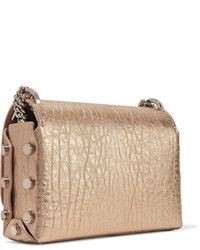 Jimmy Choo Lockett Petite Metallic Textured Leather Shoulder Bag Gold