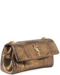 Saint Laurent West Hollywood Monogram Small Python Shoulder Bag